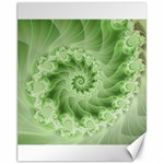 Fractal Lace Green Spiral Fractal Canvas 11  x 14 