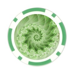 Fractal Lace Green Spiral Fractal Poker Chip Card Guard from ArtsNow.com Front