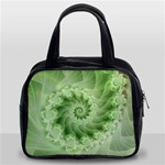 Fractal Lace Green Spiral Fractal Classic Handbag (Two Sides)