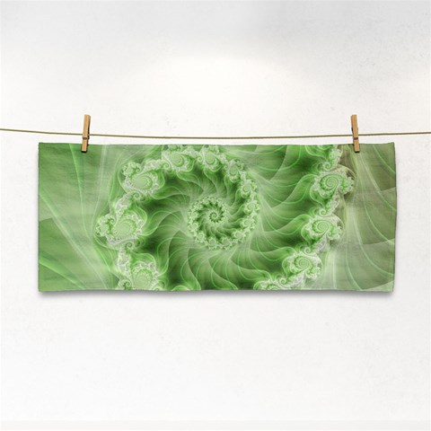 Fractal Lace Green Spiral Fractal Hand Towel from ArtsNow.com Front