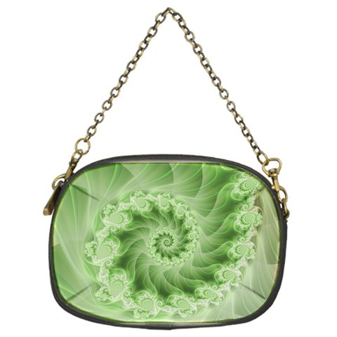 Fractal Lace Green Spiral Fractal Chain Purse (One Side) from ArtsNow.com Front