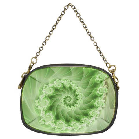 Fractal Lace Green Spiral Fractal Chain Purse (Two Sides) from ArtsNow.com Front