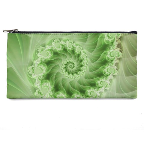 Fractal Lace Green Spiral Fractal Pencil Case from ArtsNow.com Front