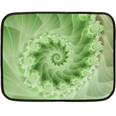 Fractal Lace Green Spiral Fractal Double Sided Fleece Blanket (Mini) from ArtsNow.com 35 x27  Blanket Front