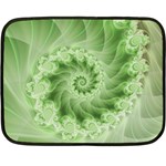 Fractal Lace Green Spiral Fractal Double Sided Fleece Blanket (Mini)