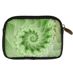 Fractal Lace Green Spiral Fractal Digital Camera Leather Case from ArtsNow.com Back