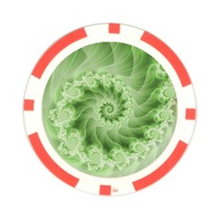 Fractal Lace Green Spiral Fractal Poker Chip Card Guard (10 pack) from ArtsNow.com Front