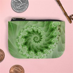 Fractal Lace Green Spiral Fractal Mini Coin Purse from ArtsNow.com Front