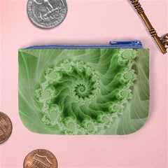 Fractal Lace Green Spiral Fractal Mini Coin Purse from ArtsNow.com Back