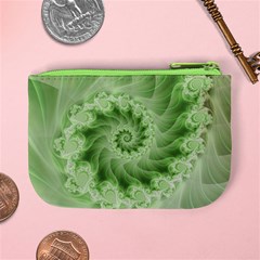 Fractal Lace Green Spiral Fractal Mini Coin Purse from ArtsNow.com Back