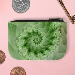 Fractal Lace Green Spiral Fractal Mini Coin Purse from ArtsNow.com Back