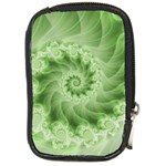 Fractal Lace Green Spiral Fractal Compact Camera Leather Case