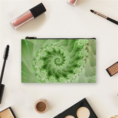 Fractal Lace Green Spiral Fractal Cosmetic Bag (Small) from ArtsNow.com Front