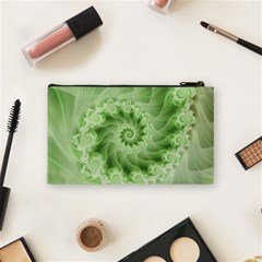 Fractal Lace Green Spiral Fractal Cosmetic Bag (Small) from ArtsNow.com Back