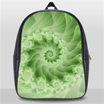 Fractal Lace Green Spiral Fractal School Bag (Large)