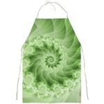 Fractal Lace Green Spiral Fractal Full Print Apron