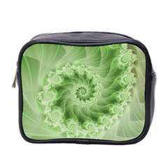 Fractal Lace Green Spiral Fractal Mini Toiletries Bag (Two Sides) from ArtsNow.com Front