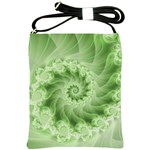 Fractal Lace Green Spiral Fractal Shoulder Sling Bag