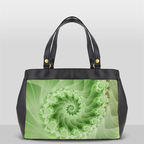 Fractal Lace Green Spiral Fractal Oversize Office Handbag from ArtsNow.com Front