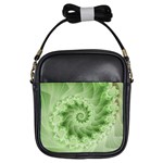 Fractal Lace Green Spiral Fractal Girls Sling Bag