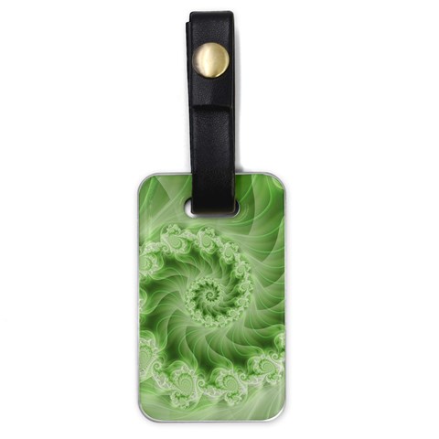 Fractal Lace Green Spiral Fractal Luggage Tag (one side) from ArtsNow.com Front