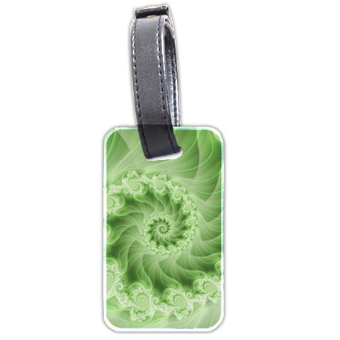 Fractal Lace Green Spiral Fractal Luggage Tag (two sides) from ArtsNow.com Front