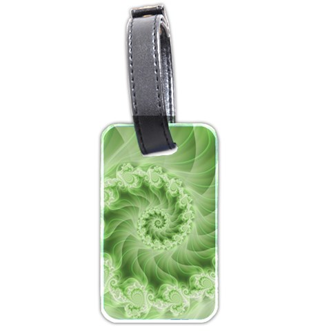 Fractal Lace Green Spiral Fractal Luggage Tag (two sides) from ArtsNow.com Back