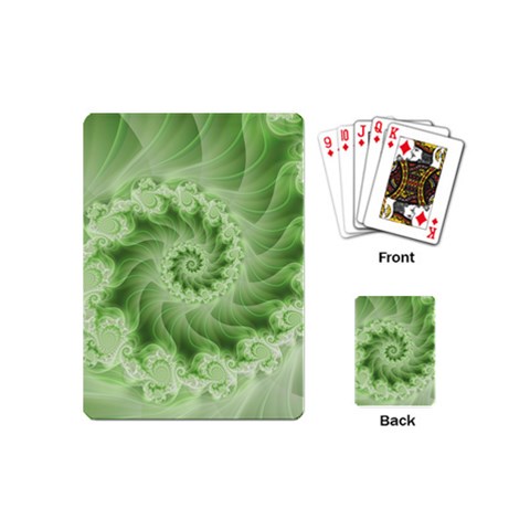 Fractal Lace Green Spiral Fractal Playing Cards (Mini) from ArtsNow.com Back