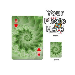 Fractal Lace Green Spiral Fractal Playing Cards 54 (Mini) from ArtsNow.com Front - Heart8