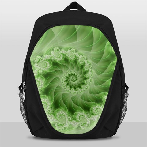 Fractal Lace Green Spiral Fractal Backpack Bag from ArtsNow.com Front