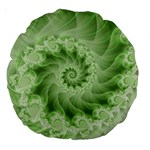 Fractal Lace Green Spiral Fractal Large 18  Premium Round Cushion 