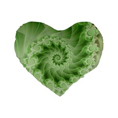 Fractal Lace Green Spiral Fractal Standard 16  Premium Heart Shape Cushion  from ArtsNow.com Front