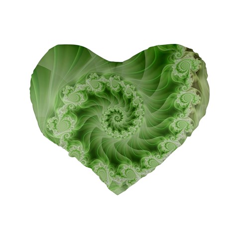 Fractal Lace Green Spiral Fractal Standard 16  Premium Heart Shape Cushion  from ArtsNow.com Back