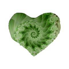 Fractal Lace Green Spiral Fractal Standard 16  Premium Heart Shape Cushion  from ArtsNow.com Back