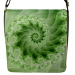 Fractal Lace Green Spiral Fractal Flap Closure Messenger Bag (S)