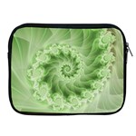 Fractal Lace Green Spiral Fractal Apple iPad 2/3/4 Zipper Case