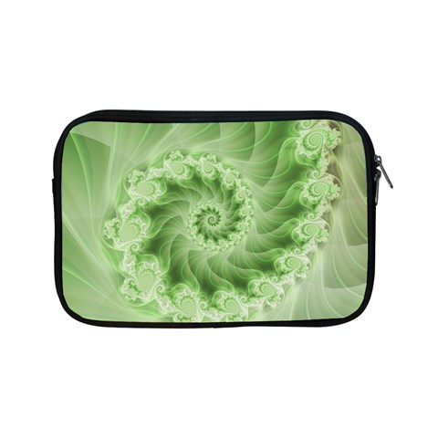 Fractal Lace Green Spiral Fractal Apple iPad Mini Zipper Case from ArtsNow.com Front