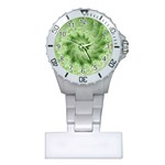 Fractal Lace Green Spiral Fractal Plastic Nurses Watch