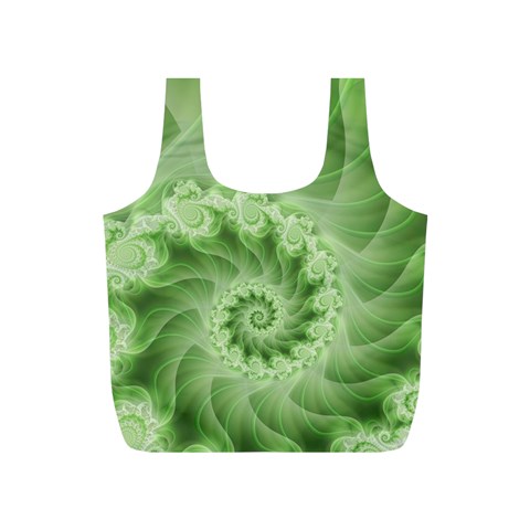 Fractal Lace Green Spiral Fractal Full Print Recycle Bag (S) from ArtsNow.com Front