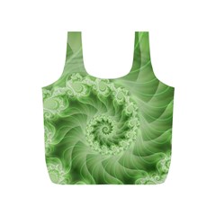 Fractal Lace Green Spiral Fractal Full Print Recycle Bag (S) from ArtsNow.com Front