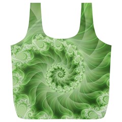 Fractal Lace Green Spiral Fractal Full Print Recycle Bag (XL) from ArtsNow.com Front