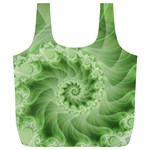 Fractal Lace Green Spiral Fractal Full Print Recycle Bag (XL)