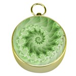 Fractal Lace Green Spiral Fractal Gold Compass