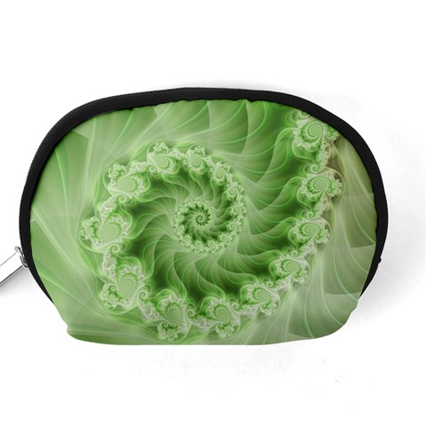 Fractal Lace Green Spiral Fractal Accessory Pouch (Medium) from ArtsNow.com Back