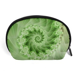 Fractal Lace Green Spiral Fractal Accessory Pouch (Large) from ArtsNow.com Front