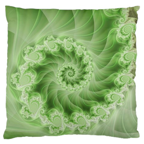 Fractal Lace Green Spiral Fractal Standard Flano Cushion Case (One Side) from ArtsNow.com Front