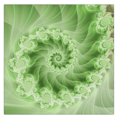 Fractal Lace Green Spiral Fractal Large Satin Scarf (Square) from ArtsNow.com Front