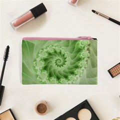 Fractal Lace Green Spiral Fractal Cosmetic Bag (XS) from ArtsNow.com Back