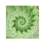 Fractal Lace Green Spiral Fractal Small Satin Scarf (Square)