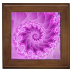 Silky Pink Spiral Fractal  Framed Tile